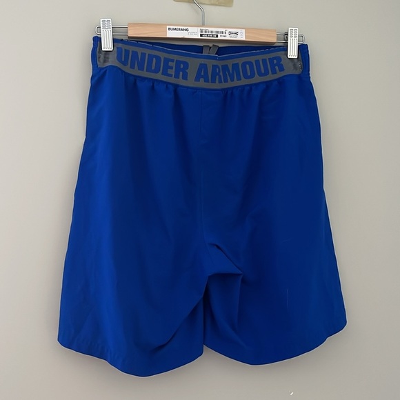 Under Armour Blue Athletic Shorts with Breathable Mesh - Picture 2 of 3